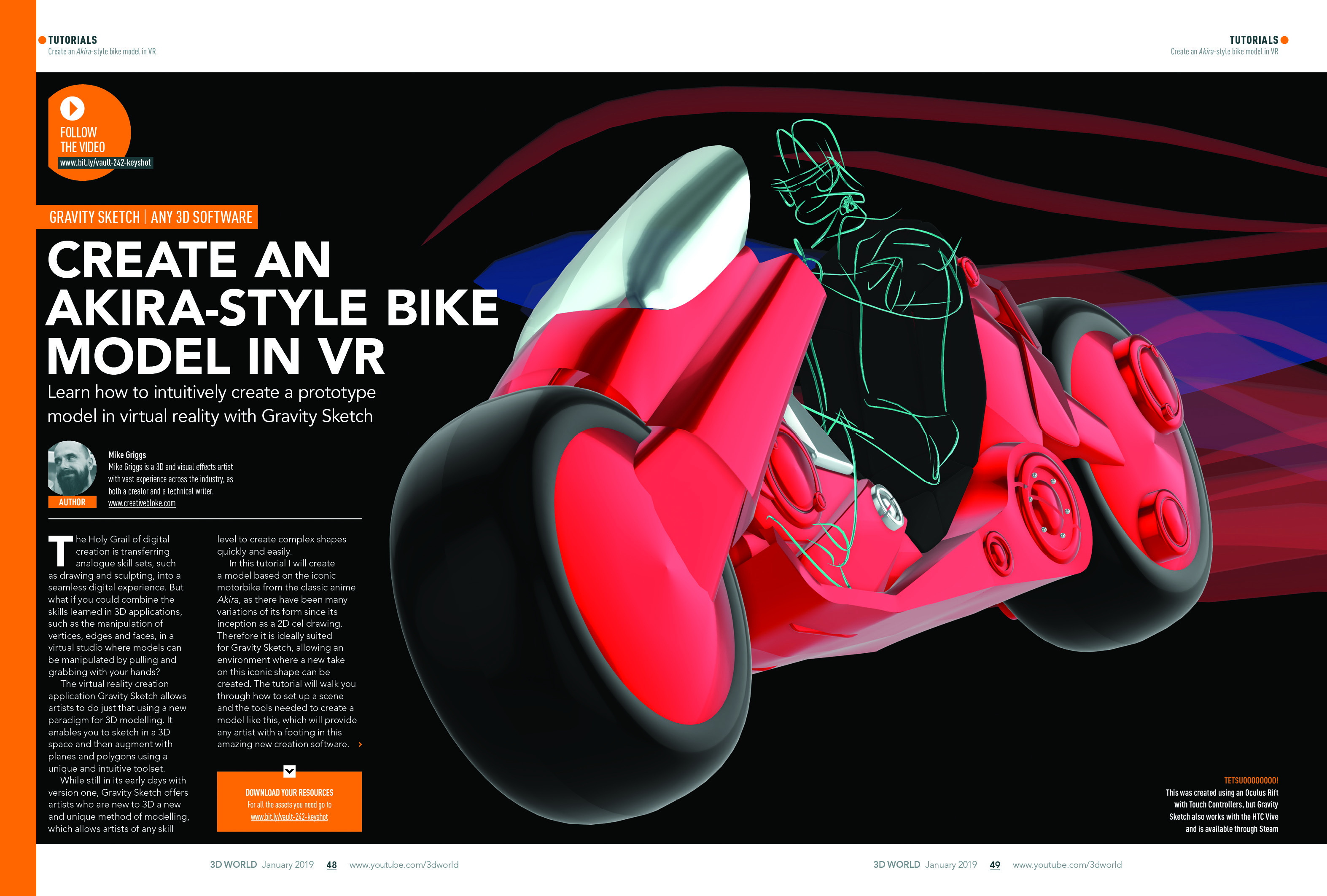 Model an Akira-style bike spread