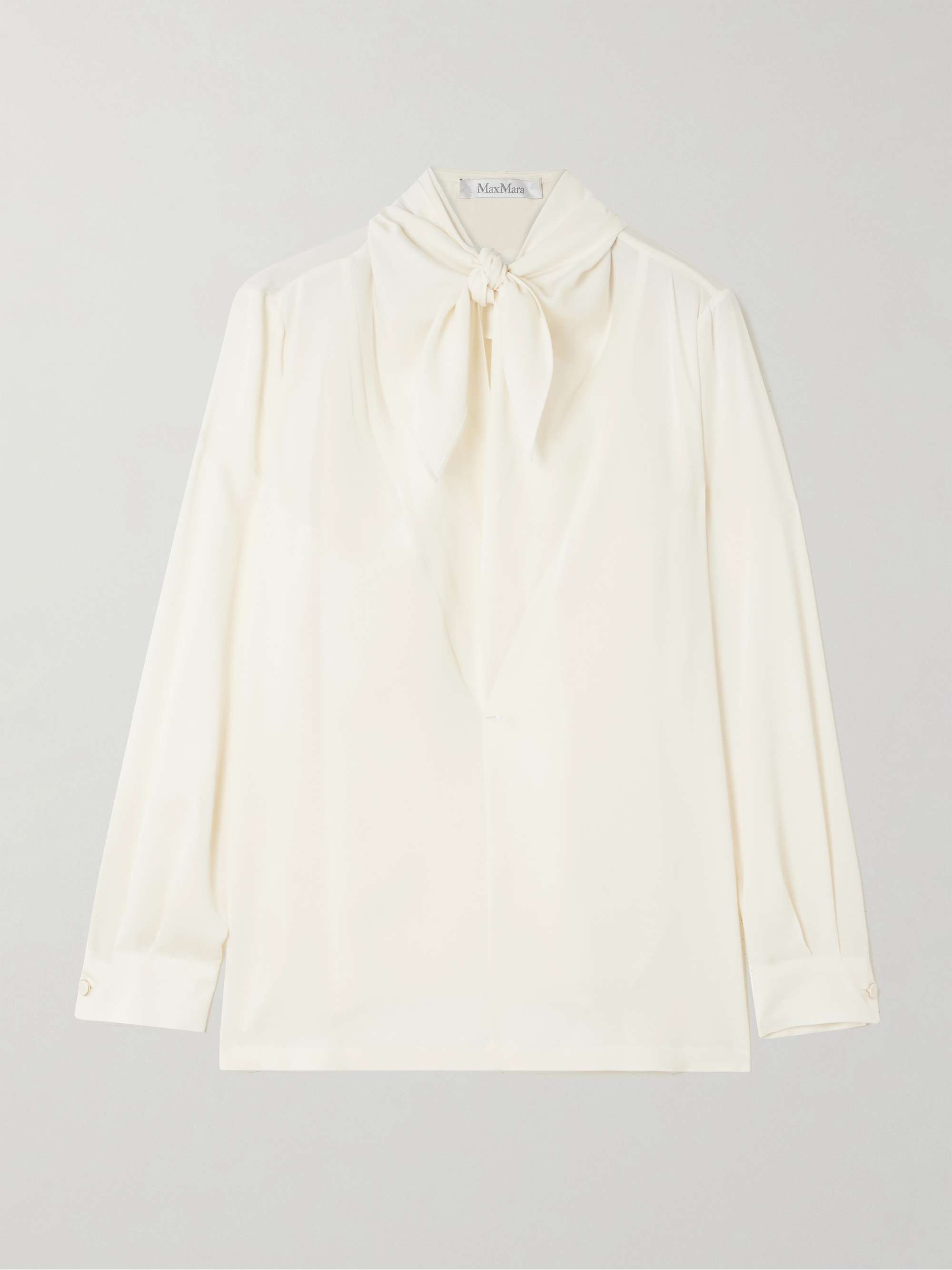Tie-Detailed Silk Crepe De Chine Blouse