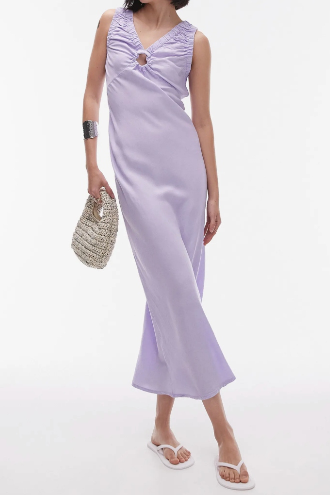Keyhole Cotton Midi Dress