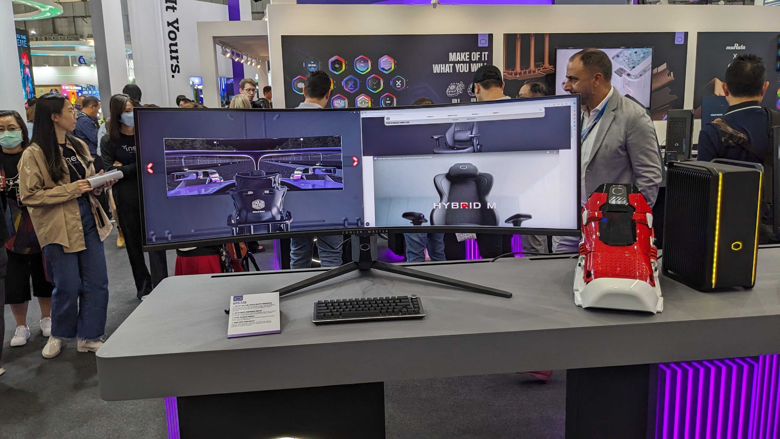 Massive Computer Display Cooler Master showcases a massive 57-inch super ultrawide dual-4K Mini ...