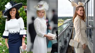 three women at Ascot showing different bag ideas