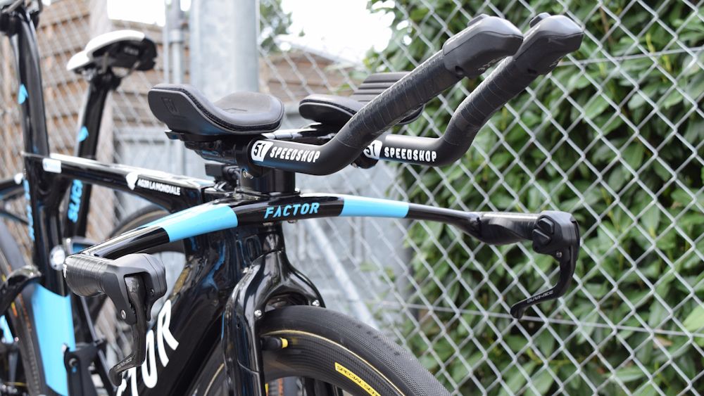 The alloy extensions are paired with Factor's carbon handlebars