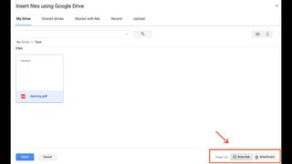 Using Google Drive to send a file