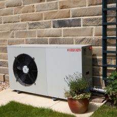 heat pump with potted plants