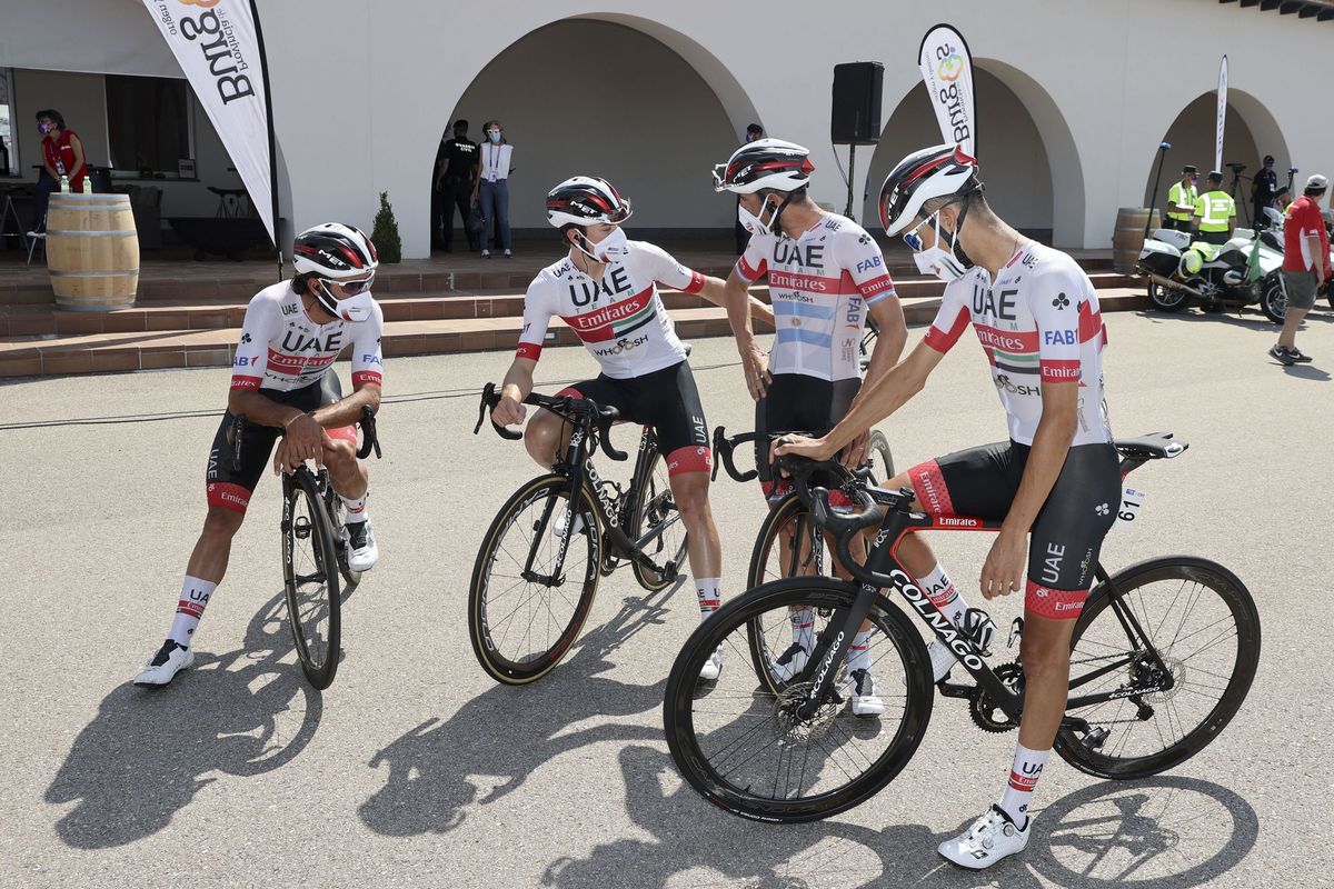 The four UAE Team Emirates riders still in action at the Vuelta a Burgos