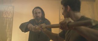 Nicolas Cage and Alain Moussi star in 'Jiu Jitsu,' about a solider with amnesia who learns he's the last line of defense against an alien warrior.