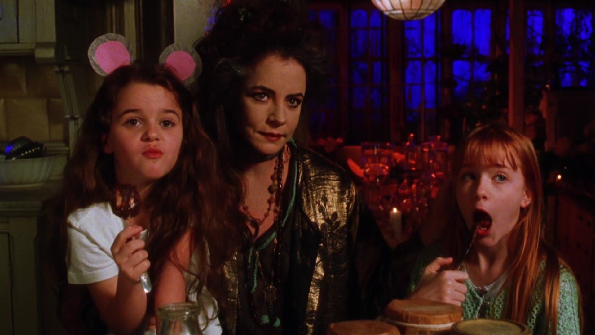 Stockard Channing sits between young Sally and Gillian in Practical Magic