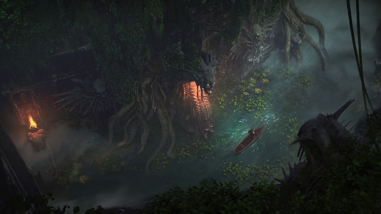 Diablo 4: Vessel of Hatred expansion concept art showing Nahantu
