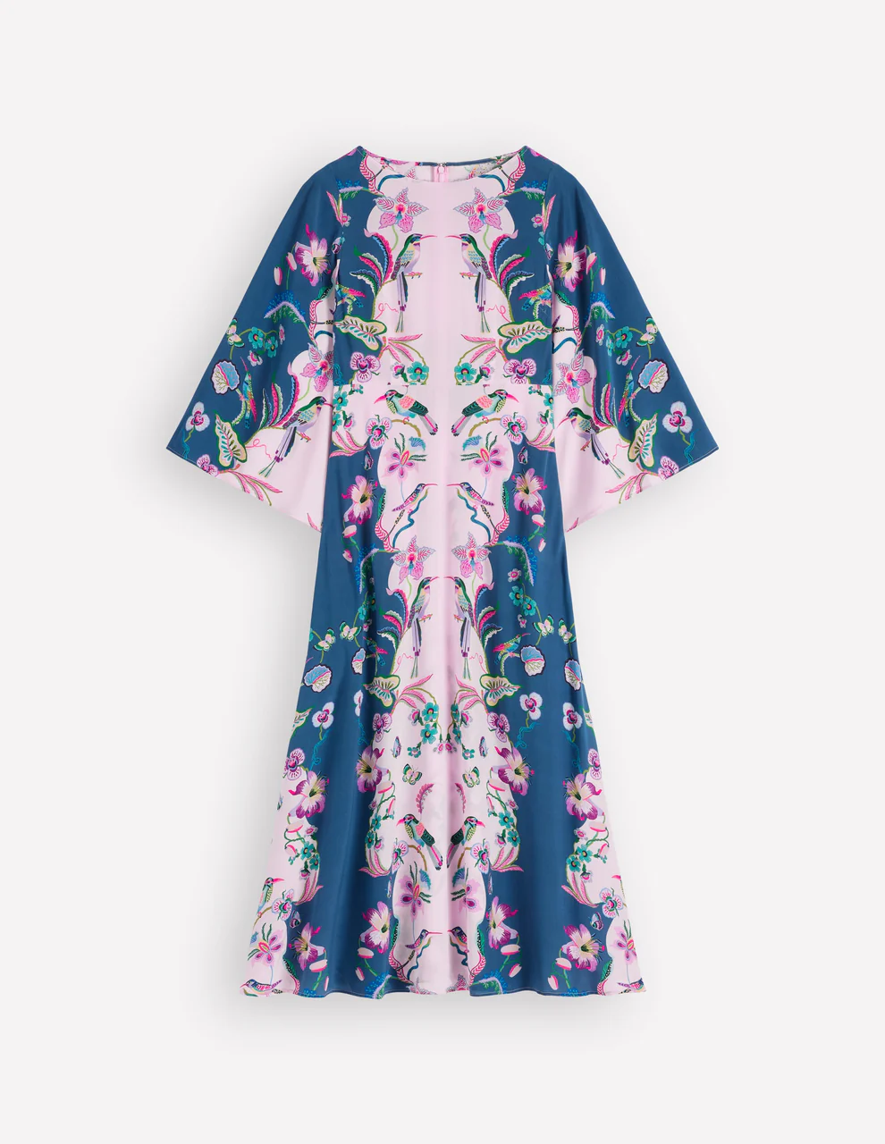 Angel Sleeve Boat Neck Dress-Tourmaline Blue, Orchid Canopy