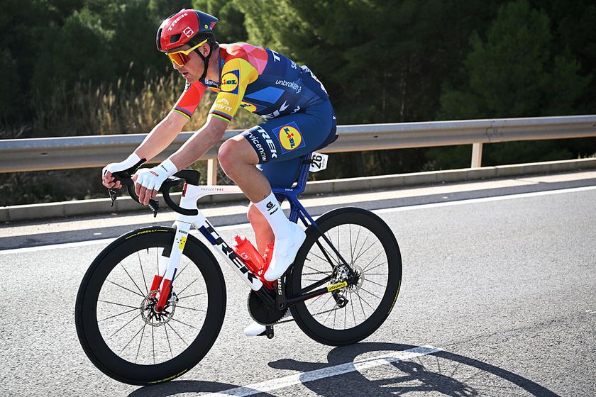 TORREBLANCA, SPAIN - FEBRUARY 04: Mads Pedersen of Denmark and Team Lidl - Trek competes during the 77th Volta Comunitat Valenciana 2026, Stage 1 a 160km stage from Segorbe to Torreblanca on February 04, 2026 in Torreblanca, Spain. (Photo by Szymon Gruchalski/Getty Images)