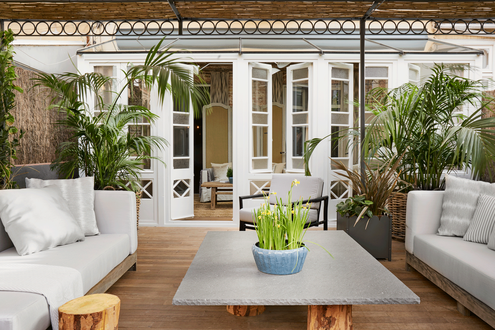 roof garden with greenhouse pergola and conservatory