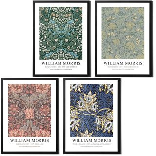 William Morris artwork posters in black frames