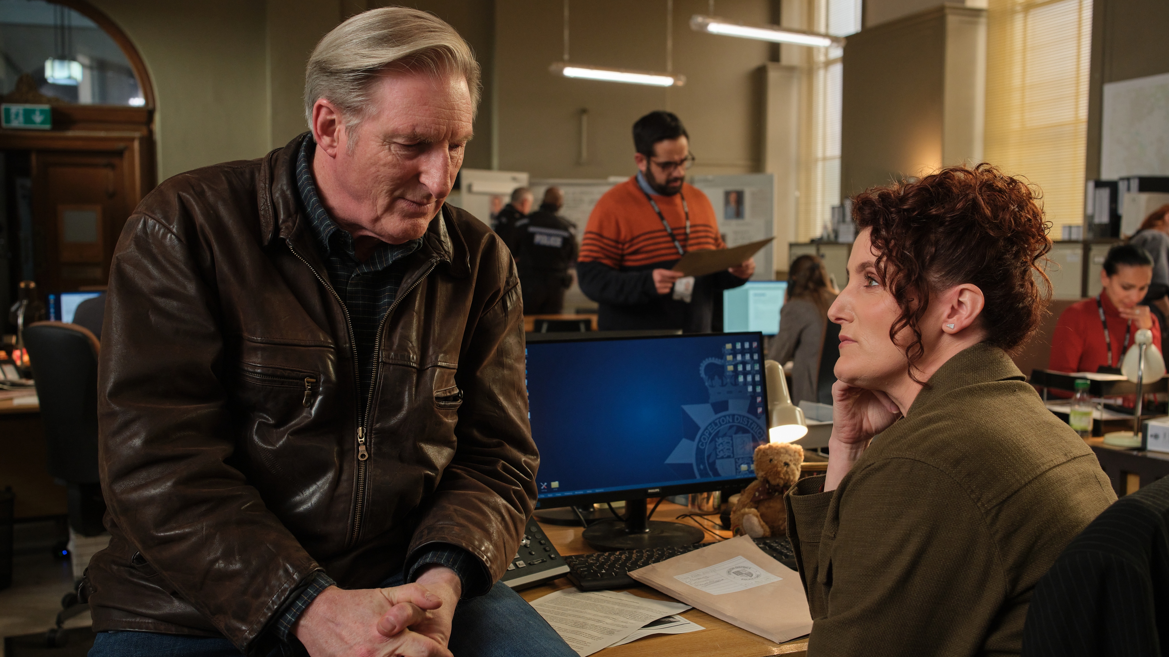  ADRIAN DUNBAR as Ridley and BRONAGH WAUGH as DI Carol Farman.