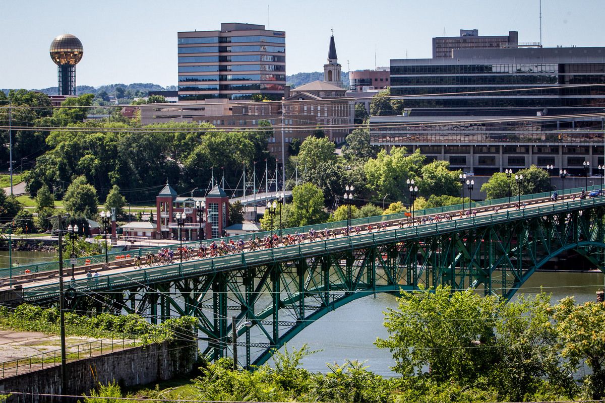 The mens field leaves downtown Knoxville