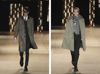 Males modelling on the catwalk