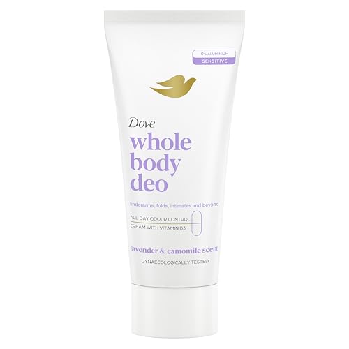 Dove Lavender &amp;amp; Camomile Whole Body Deodorant Cream 0% Aluminium Deodorant With Vitamin B3 for All-Day Odour Control 75 Ml