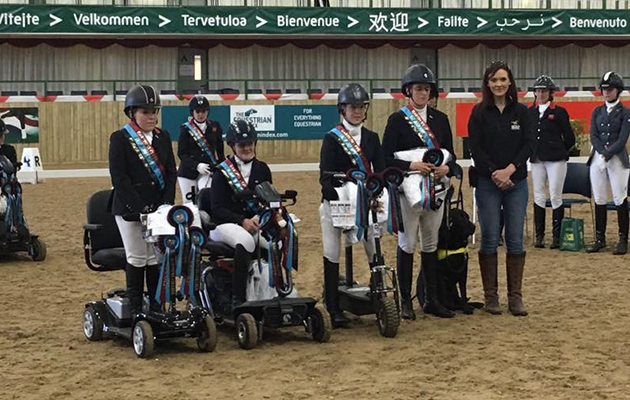 Me with my Nations Cup team members at Hartpury