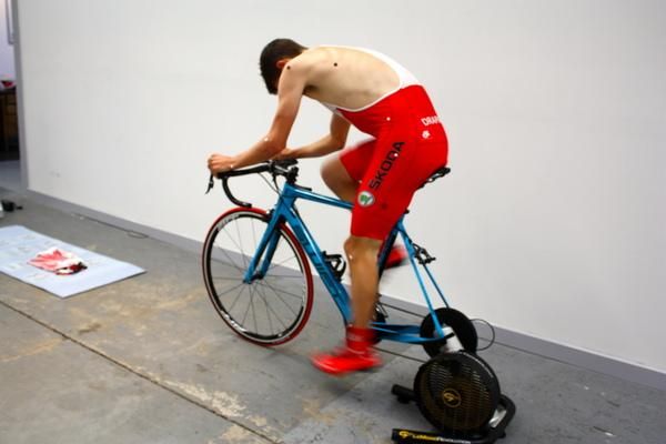 Now fully comfortable, Hucker begins to ramp up his effort