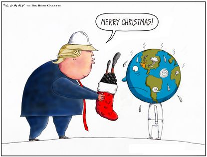 U.S. Merry Christmas Trump earth climate change stocking coal