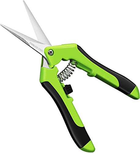 Professional Pruning Shears, Trimming Scissors - Straight Tip, Gardening Hand Pruner Pruning Shear Stainless Steel Blades Comfort Grip Locking Handle