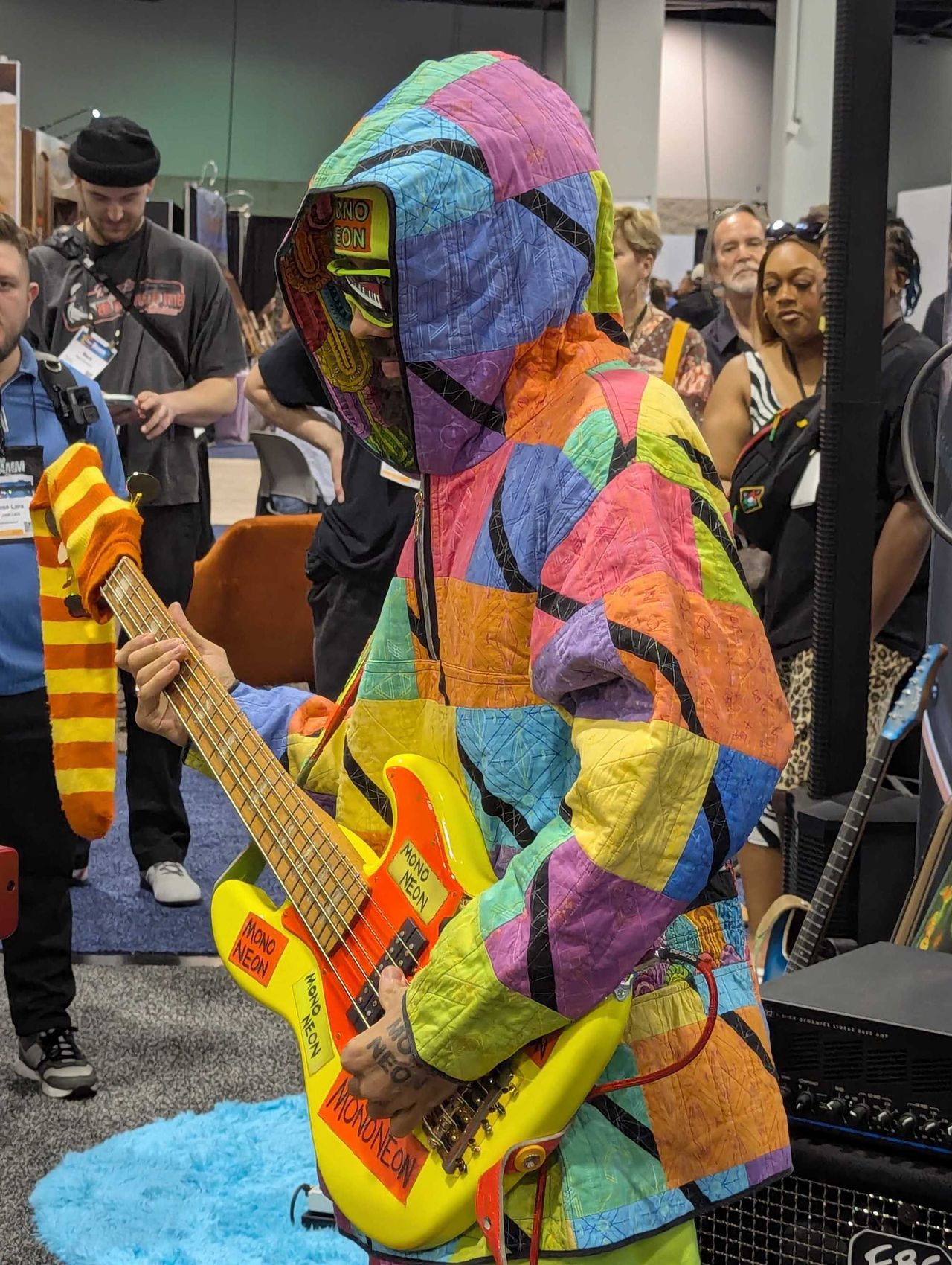 MonoNeon demos his new signature DigiTech Whammy pedal at the 2025 NAMM show in Anaheim, California