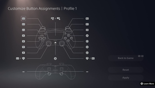 DualSense Edge-menu voor het aanpassen van knopfuncties
