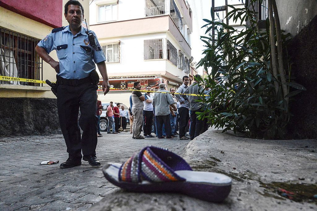 The aftermath of a terrorist attack in Gaziantep, Turkey