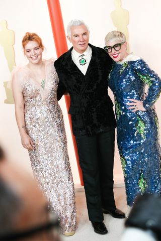 Lillian Luhrmann, Baz Luhrmann, and Catherine Martin at the 95th Annual Academy Awards held at Ovation Hollywood on March 12, 2023 in Los Angeles, California.