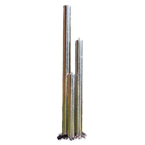 primrose, Polished Stainless Steel Tiered Tubes Water Feature With LED Lights