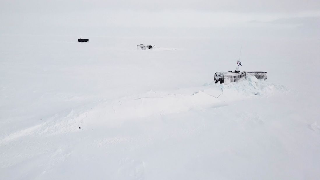 Three nuclear submarines owned by Russia maneuvered to break through several feet of Arctic ice at the same time.