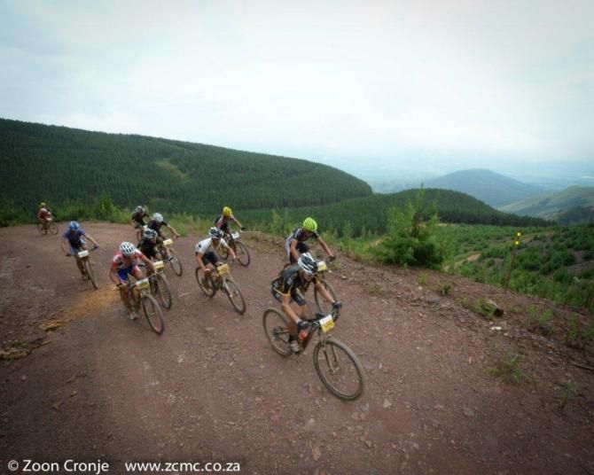 The main chase up the KOM climb in Barberton