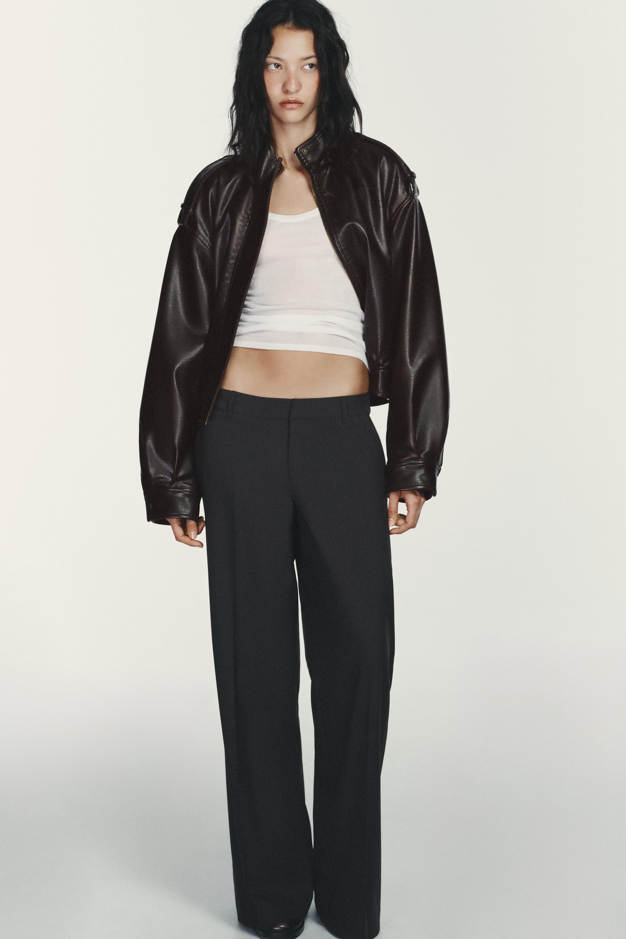 Low-Rise Pinstripe Trousers