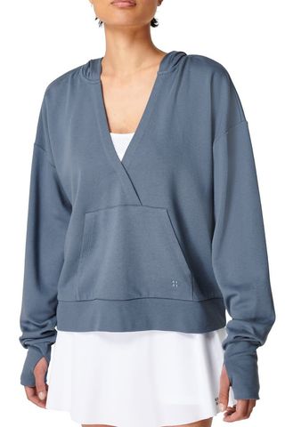 slouchy blue hoodie