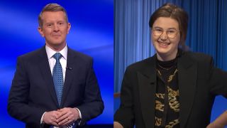 Ken Jennings and Mattea Roach on Jeopardy!