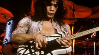LEWISHAM ODEON Photo of Eddie VAN HALEN and VAN HALEN, Eddie Van Halen performing live onstage 