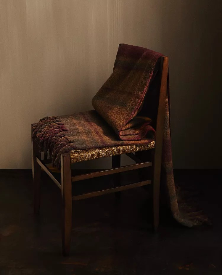 Zara Home, Soft Check Throw with Fringing
