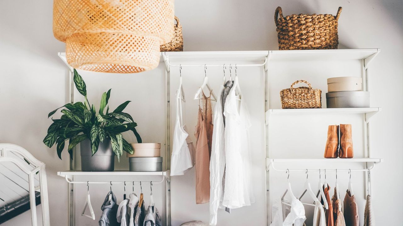 An organized space with clothes 