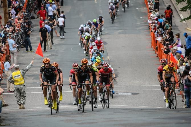Optum keeping the pace high up to the bottom of the climb