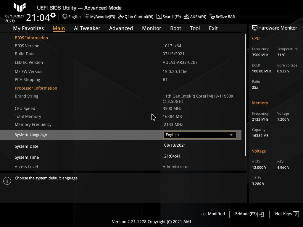 Asus TUF Gaming Z590-Plus WIFI
