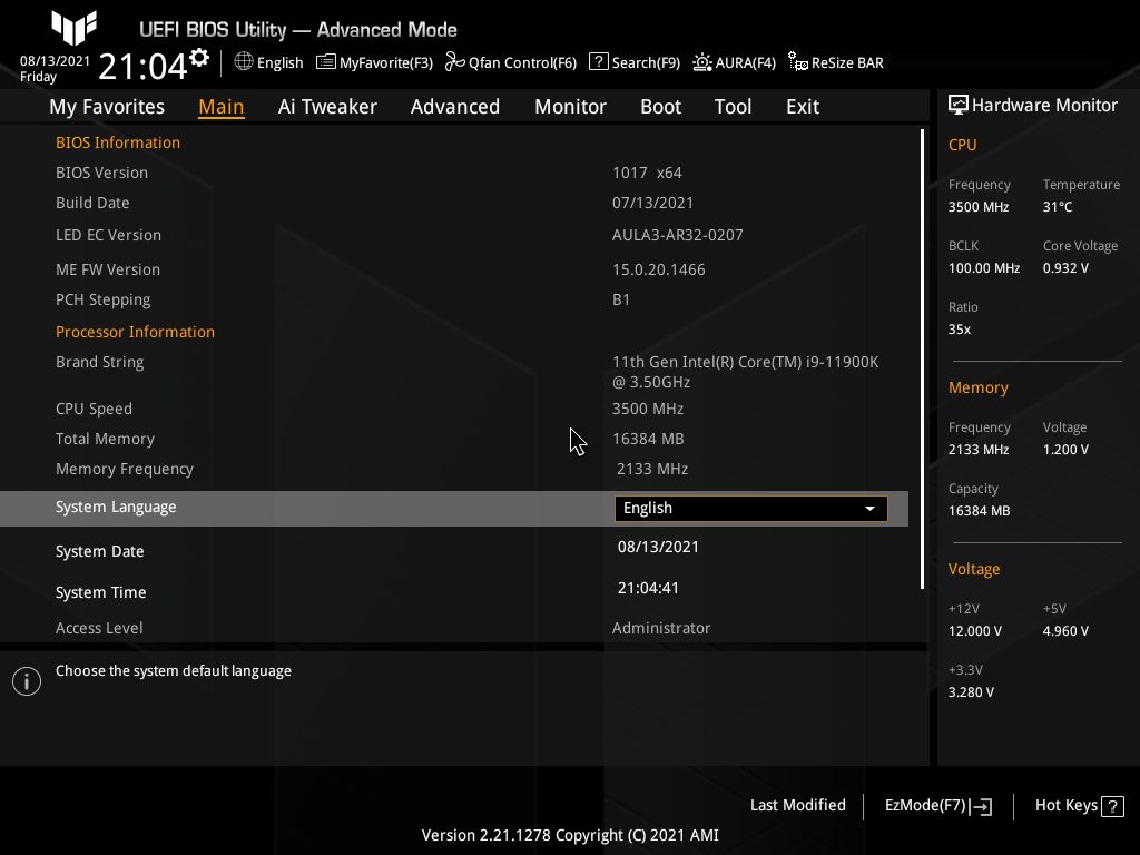 Asus TUF Gaming Z590-Plus WIFI