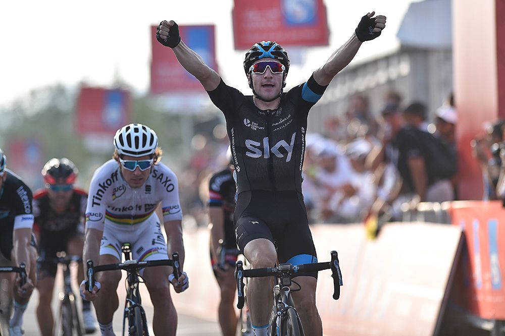 Elia Viviani (Team Sky) wins stage 2 at Abu Dhabi Tour