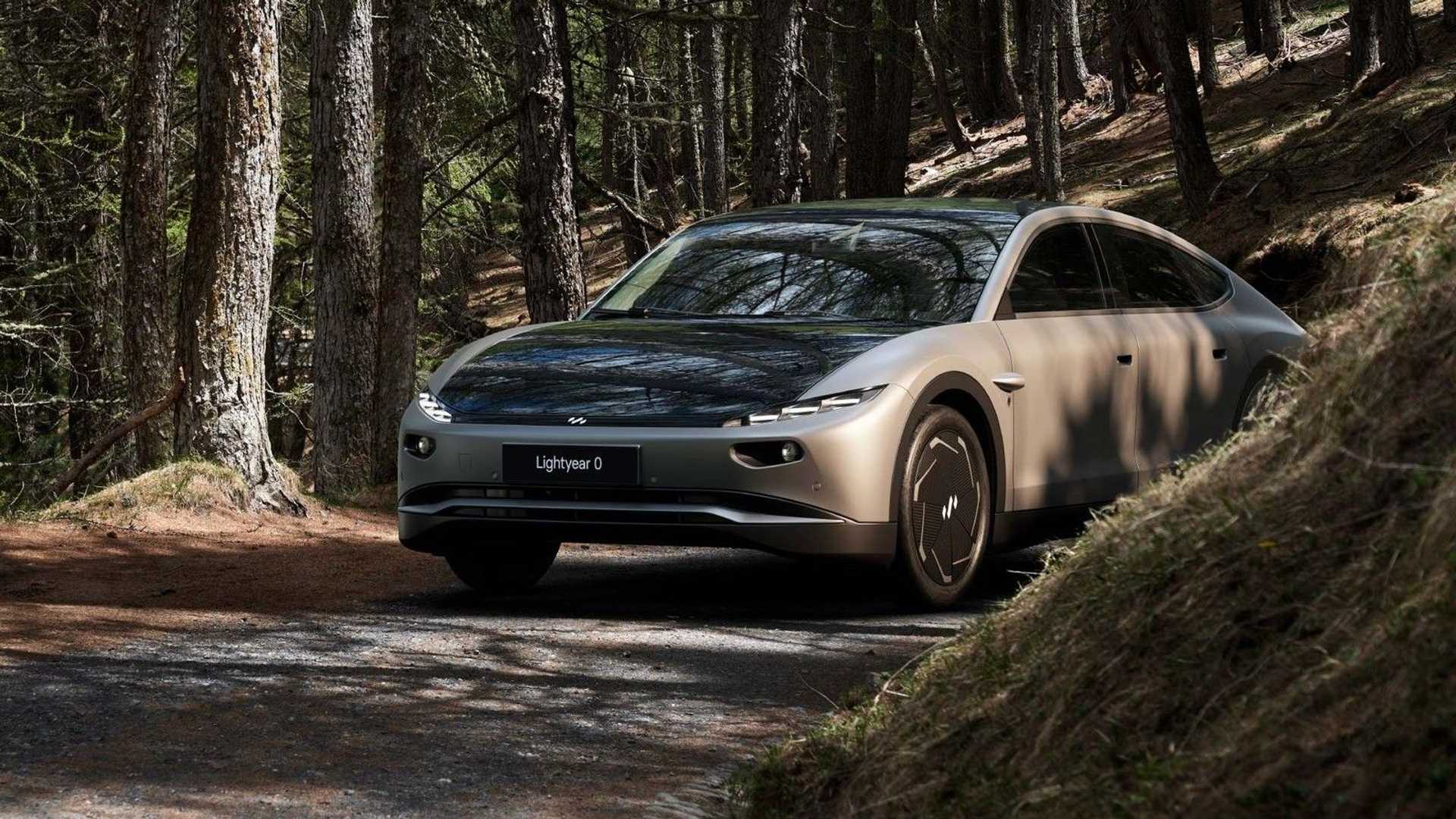 The Lightyear 0 EV in the woods
