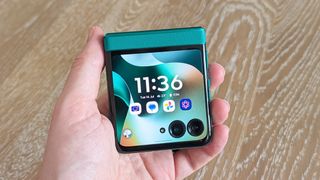 The Motorola Razr 2026 being held in the hand