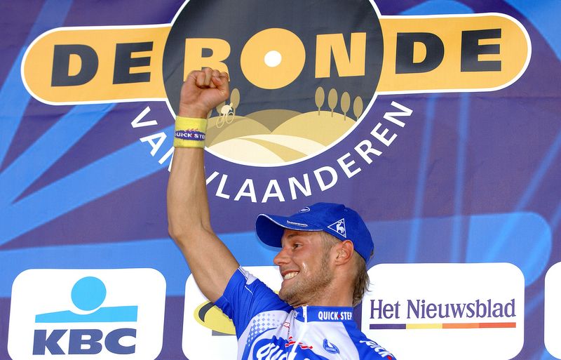 Tom Boonen on the podium