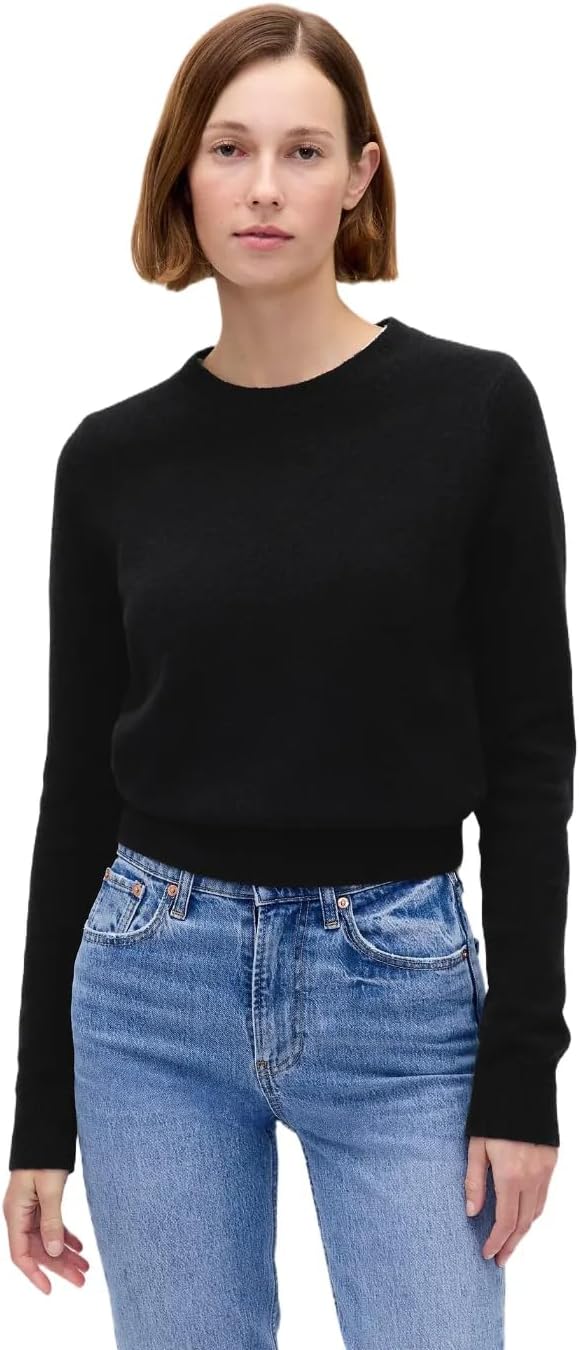 Gap Womens Cashsoft Crewneck Pullover Sweater Black S