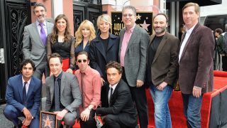 Chuck Lorre, The Big Bang Theory Cast, And Writers including Bill Prady celebrate Jim Parsons' Hollywood star.