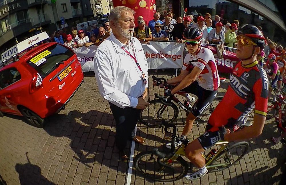 BMC's Rohan Dennis and Greg Van Avermaet before the start of stage 3 at the Eneco Tour