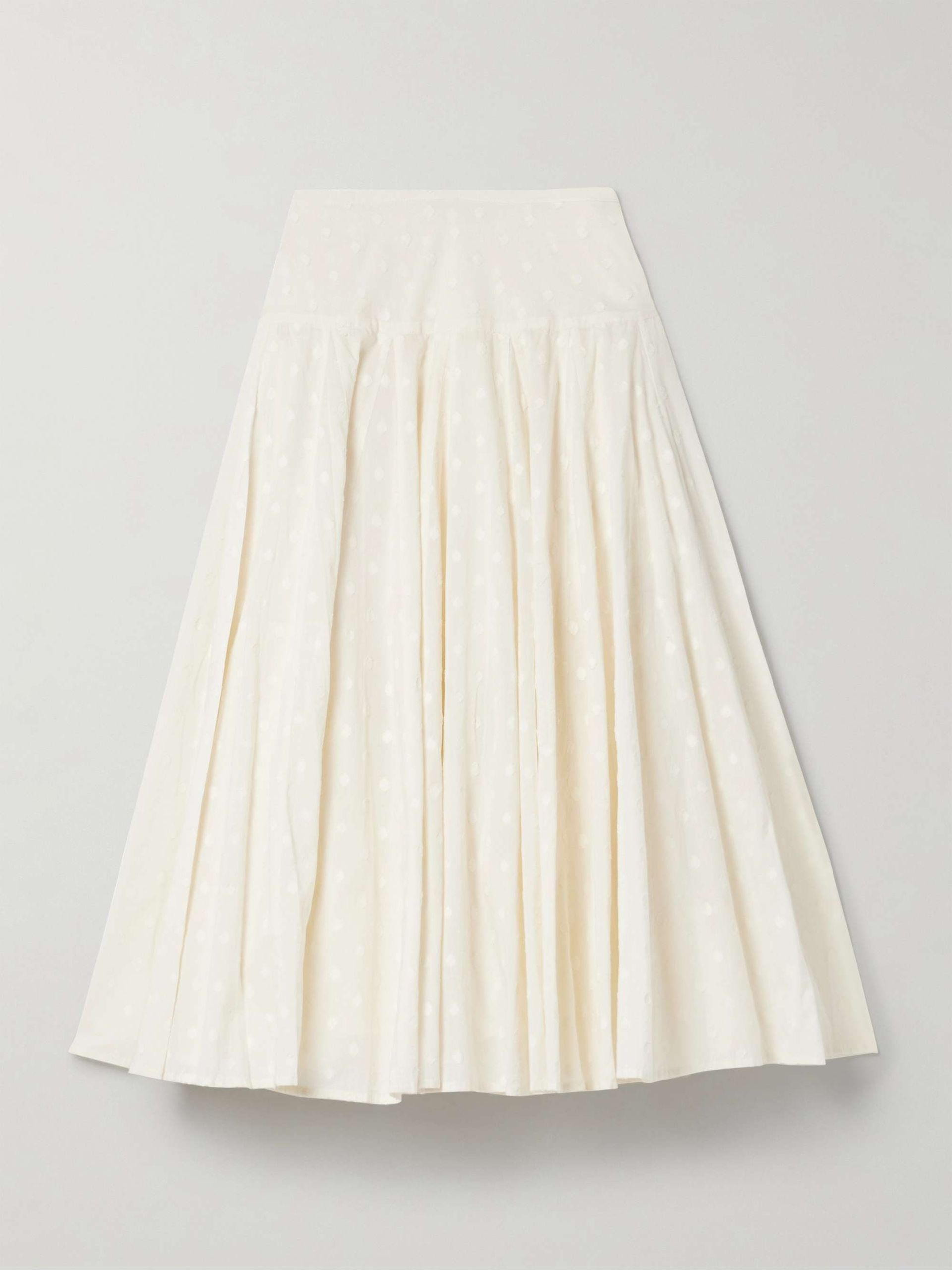 Luisa Fil Coupé Cotton-Voile Midi Skirt