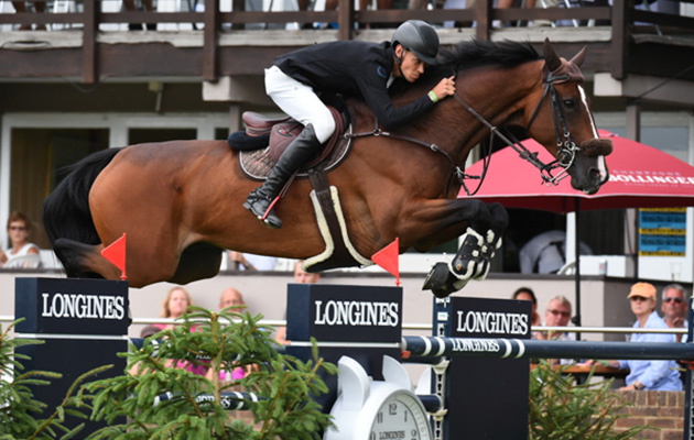 Kevin Jochems riding CAPTAIN COOPER winner of The Longines BHS King George V Gold Cup during The Longines FEI Jumping Nations Cup&amp;trade; of Great Britain at the BHS Royal International Horse Show 2018