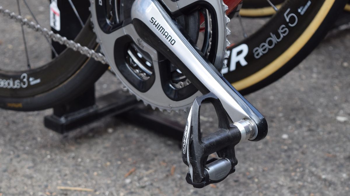 Contador was also running Shimano Dura-Ace 9000 series pedals